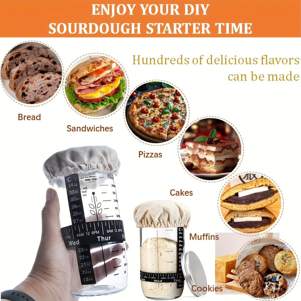 Sourdough Starter Kit Proofing Basket Set with Silicone Sling