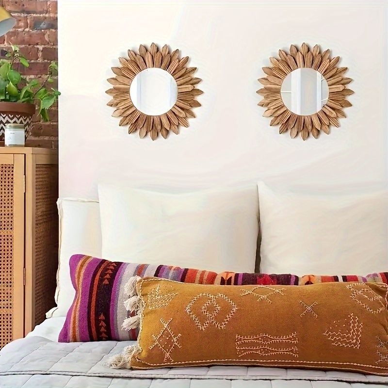 Round Sunflower Wall Mounted Makeup Mirror