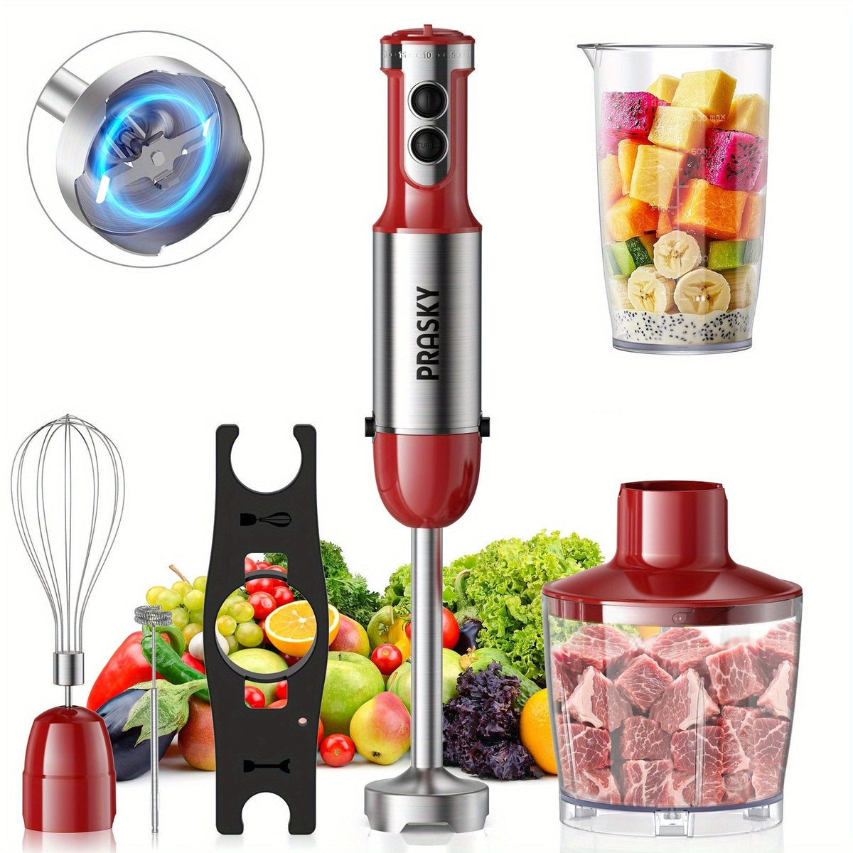 5-in-1 Handheld Mixer Set with Whisk and Measuring Cups