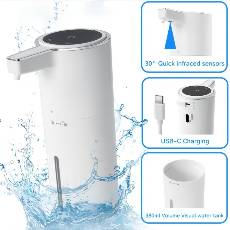 Automatic Soap Dispenser Rechargeable IPX5 Waterproof