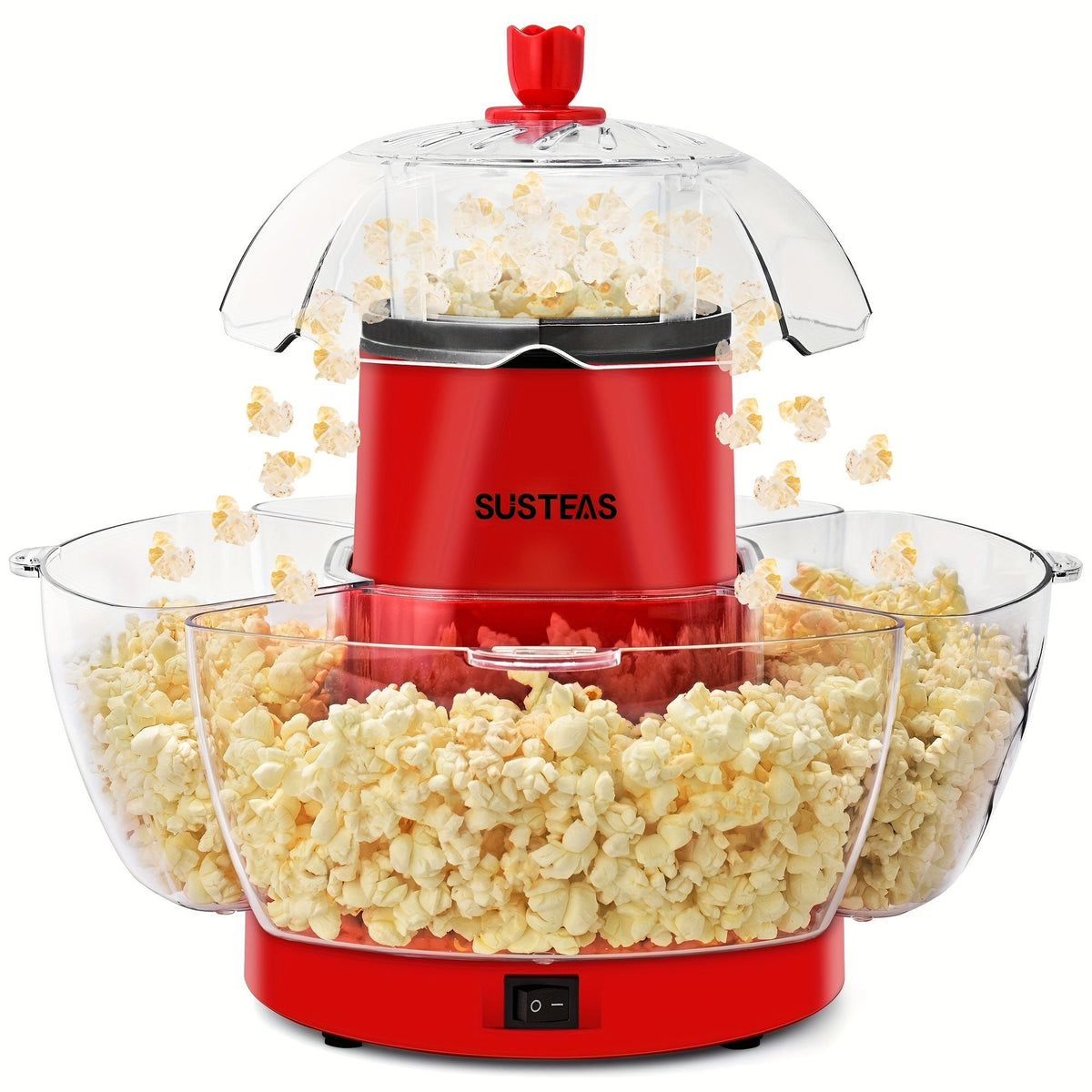 Hot Air Popcorn Machine with 4 Bowls
