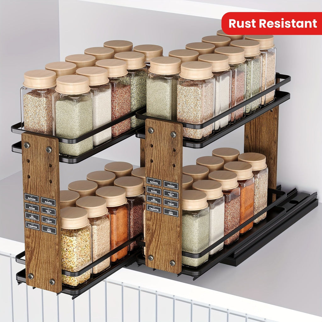 2-Piece Double Tier Pull Out Spice Rack