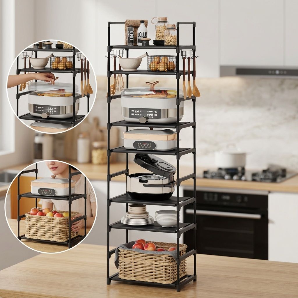 10-Tier Pots and Pans Organizer with Hooks