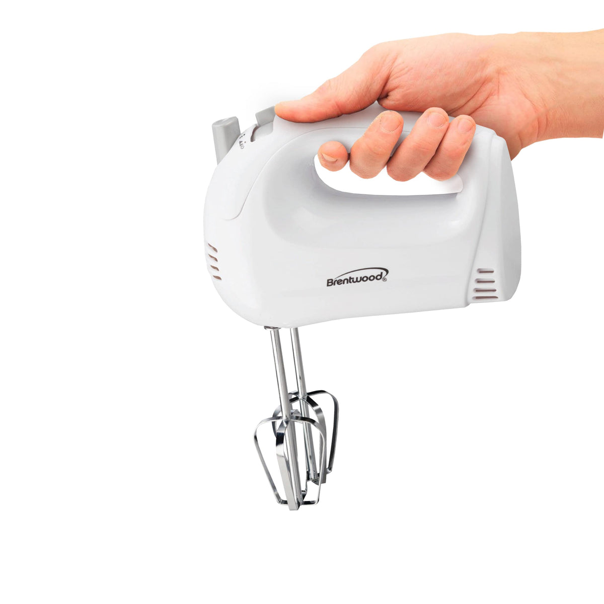 Brentwood 5-Speed White Hand Mixer